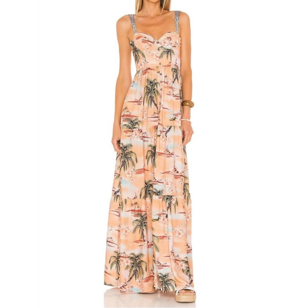 AGUA BENDITA dunna luau dress bustier Maxi Dress Medium